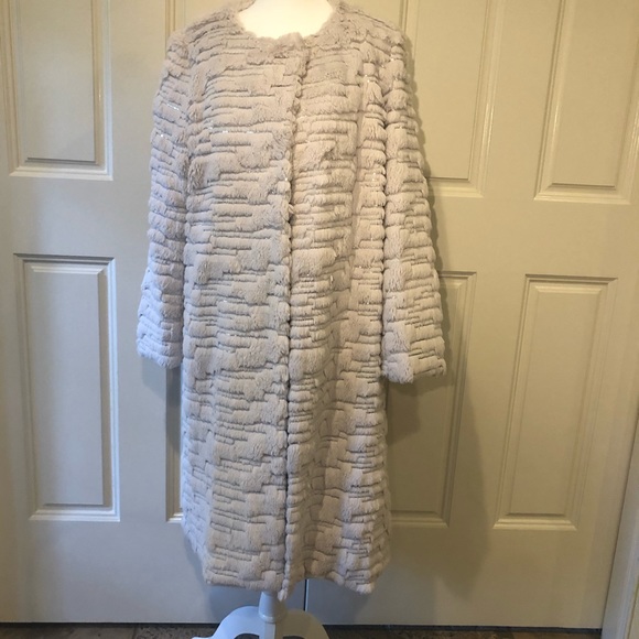 Milly Jackets & Blazers - Milly Light Beige Faux Fur Long Coat